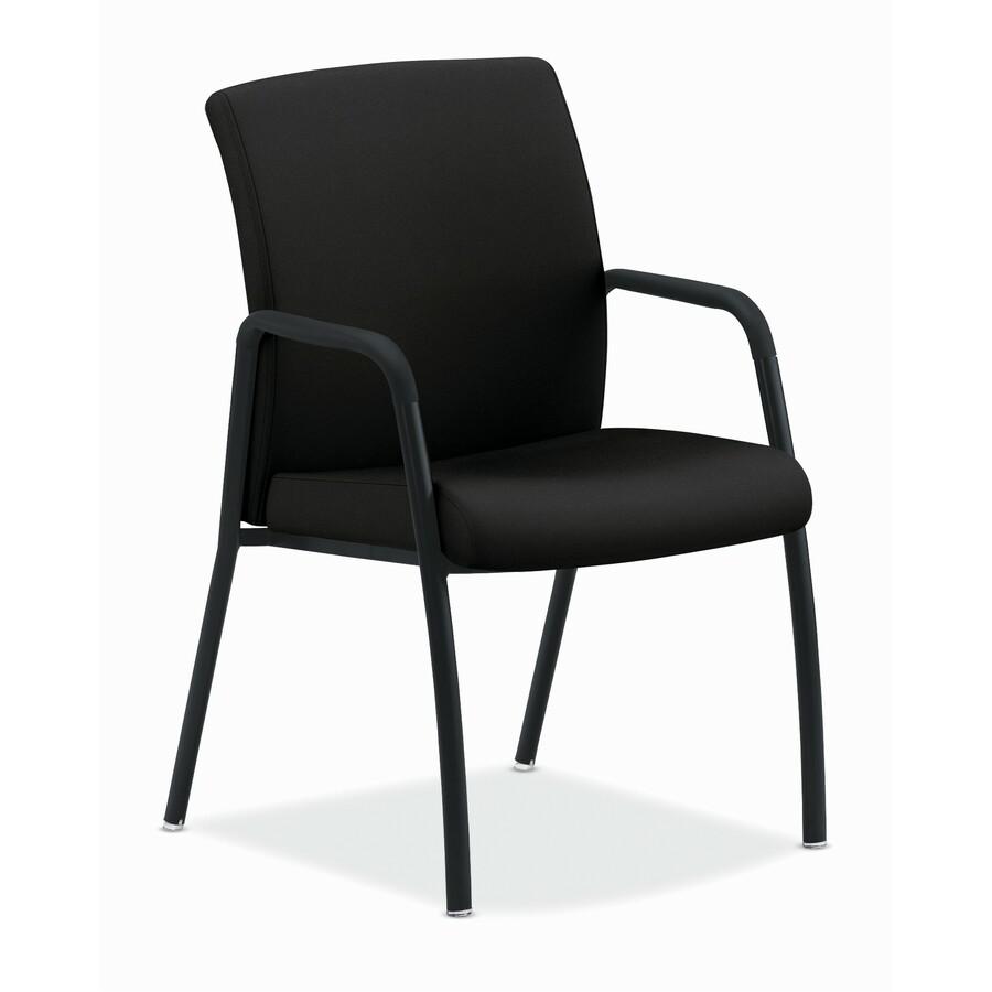 HON Ignition Chair - Black Fabric Back - Black Steel Frame - Black - Armrest. Picture 2