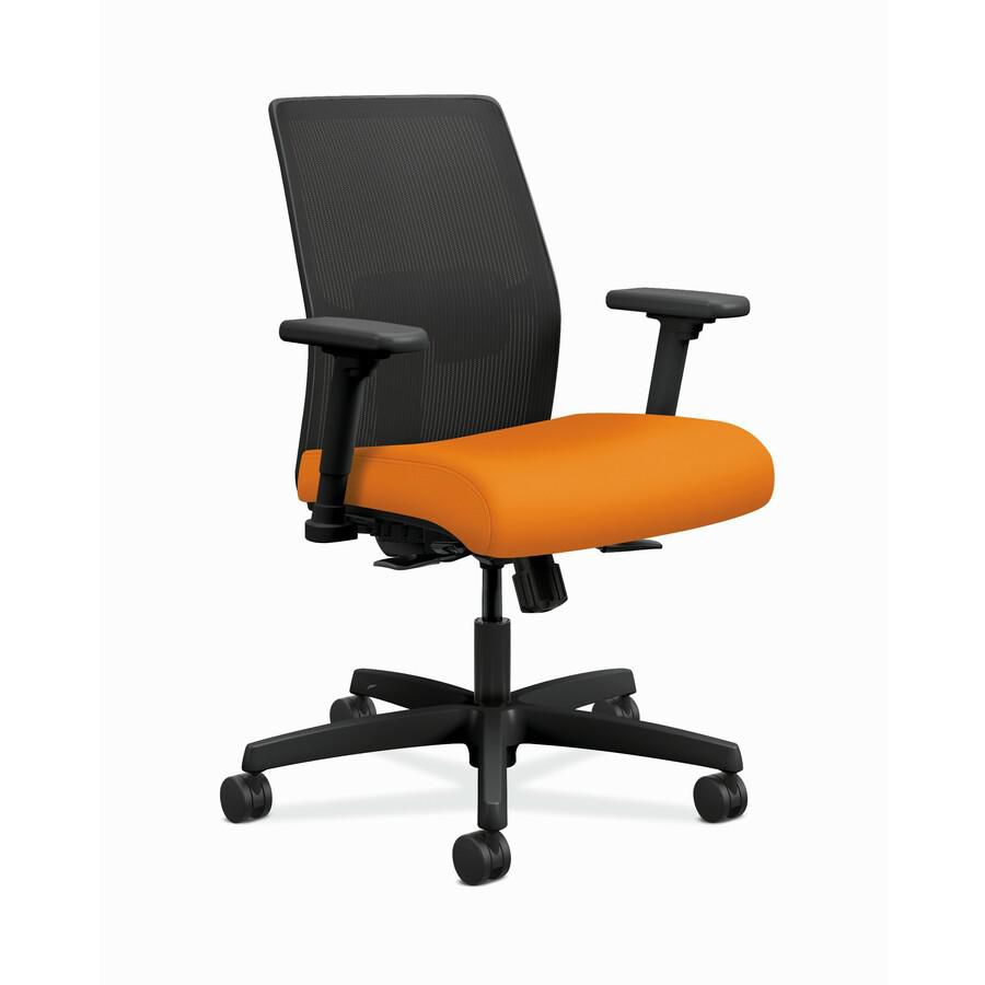 HON Ignition 2.0 Chair - Apricot Fabric Seat - Black Mesh Back - Black Frame - Apricot. Picture 2