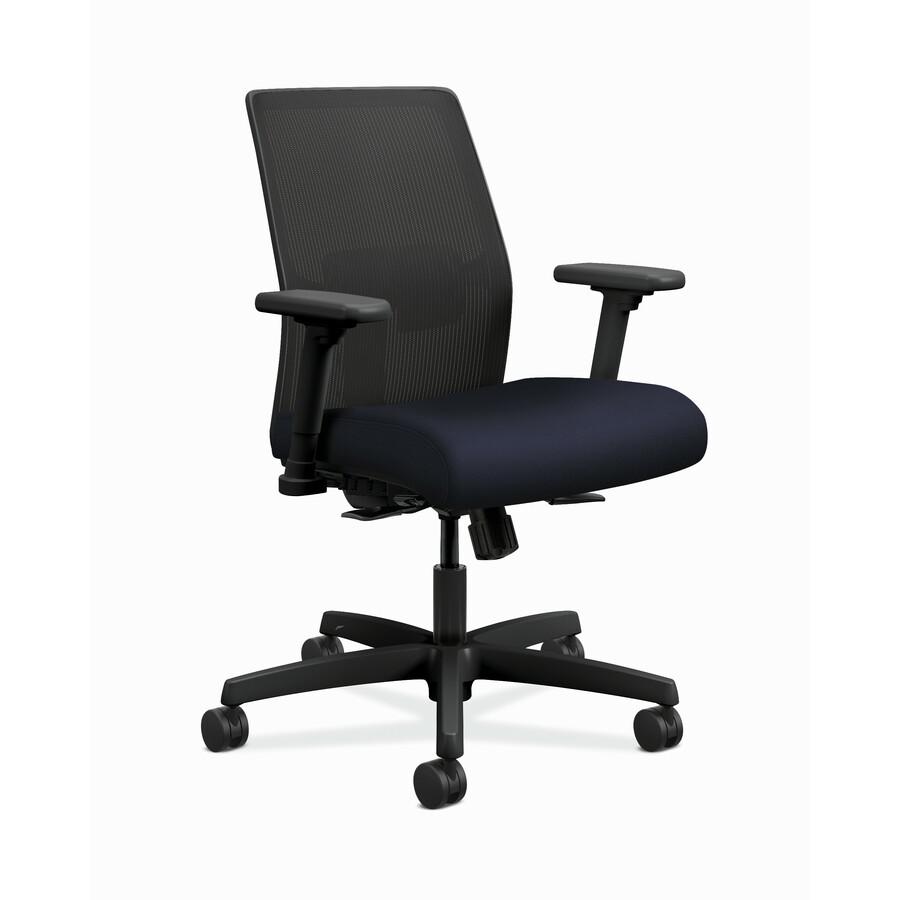 HON Ignition 2.0 Chair - Navy Fabric Seat - Black Mesh Back - Black Frame - Navy. Picture 2