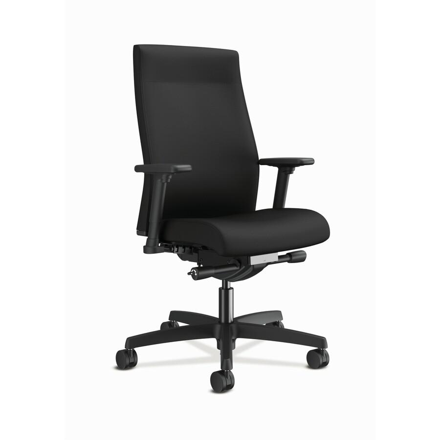 HON Ignition 2.0 Chair - Black Fabric Seat - Black Fabric Back - Black Frame - Mid Back - Black. Picture 2
