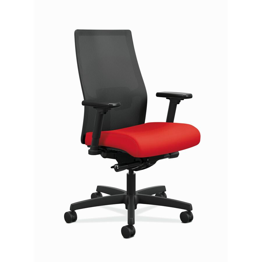 HON Ignition 2.0 Chair - Ruby Fabric Seat - Black Mesh Back - Black Frame - Mid Back - Ruby. Picture 2