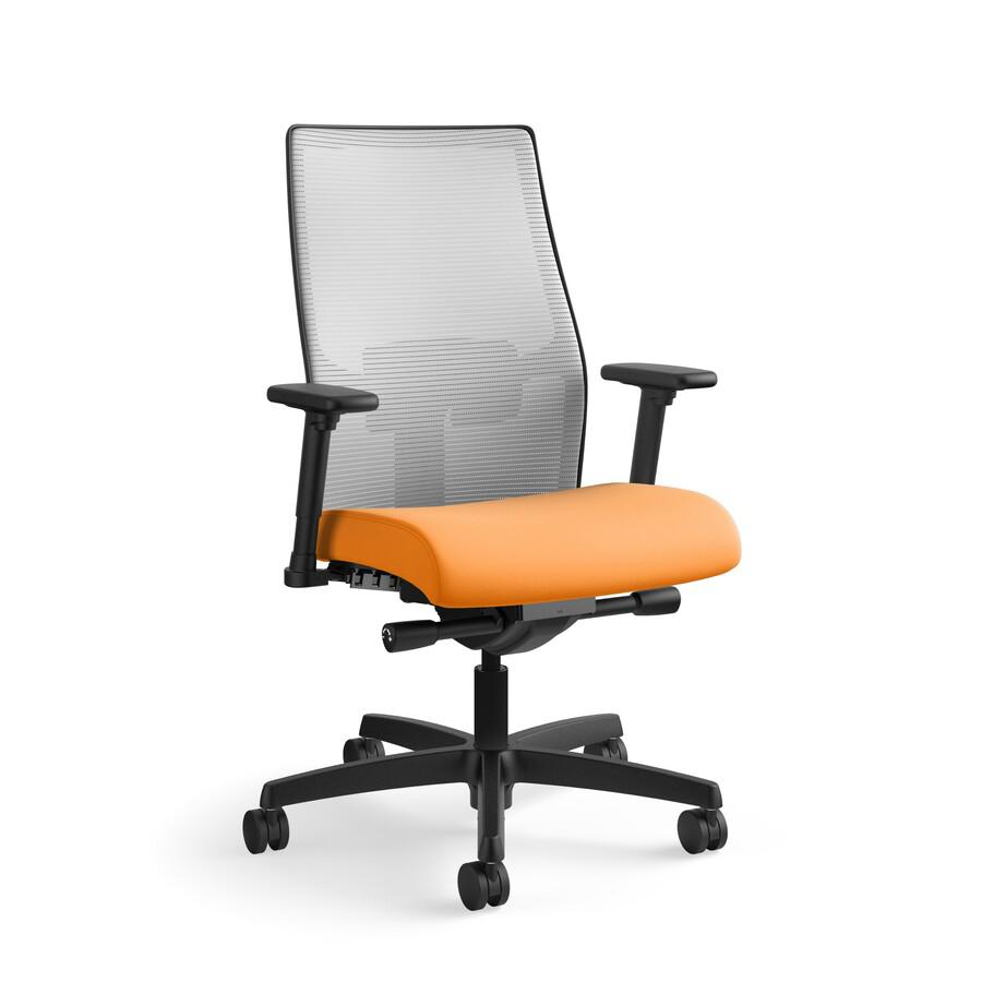 HON Ignition 2.0 Chair - Apricot Fabric Seat - Fog Mesh Back - Black Frame - Mid Back - Apricot. Picture 2