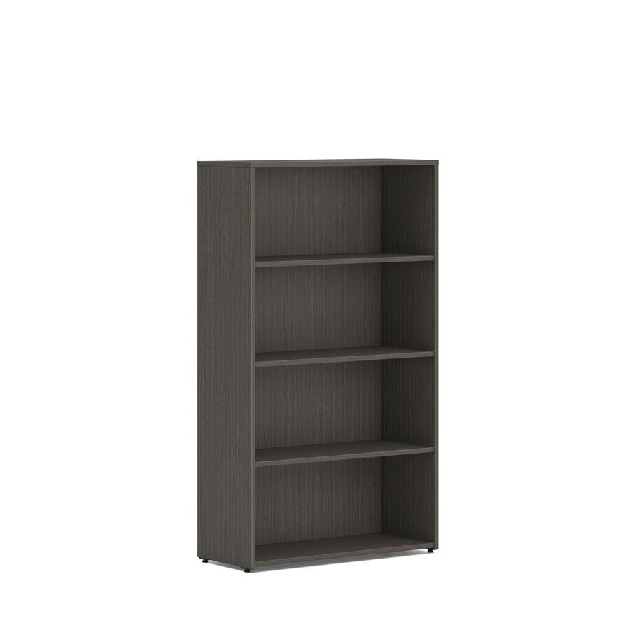 HON Mod HLPLBC3013B4 Book Case - 30" x 13"53" - 4 Shelve(s) - 2 Adjustable Shelf(ves) - Finish: Slate Teak - Adjustable Shelf, Durable, Laminated, Scratch Resistant, Spill Resistant, Stain Resistant. Picture 2