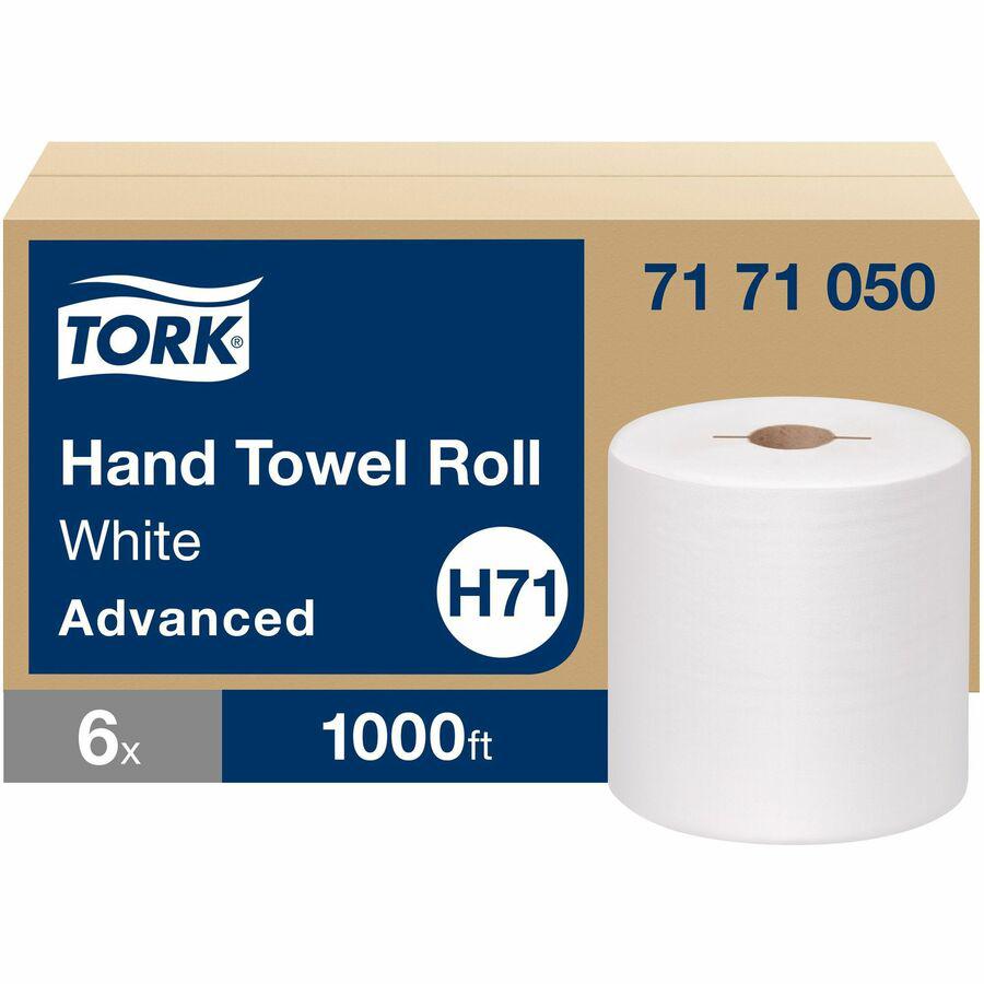 TORK Roll Hand Towel White H71 - Tork Roll Hand Towel White H71, Advanced, Fast Absorbency, 6 x 1000 towels, 7171050. Picture 9