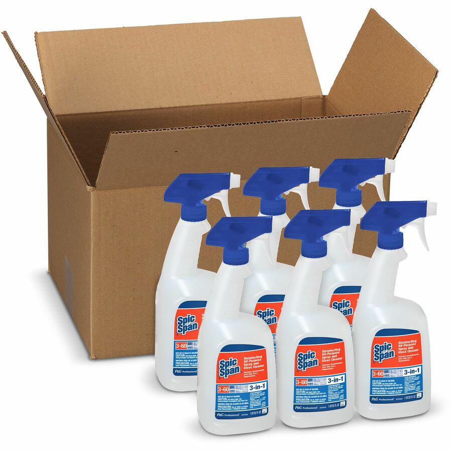 Spic and Span 3-in-1 Cleaner - 32 fl oz (1 quart) - Fresh Scent - 6 / Carton - Disinfectant, Streak-free - Blue. Picture 4
