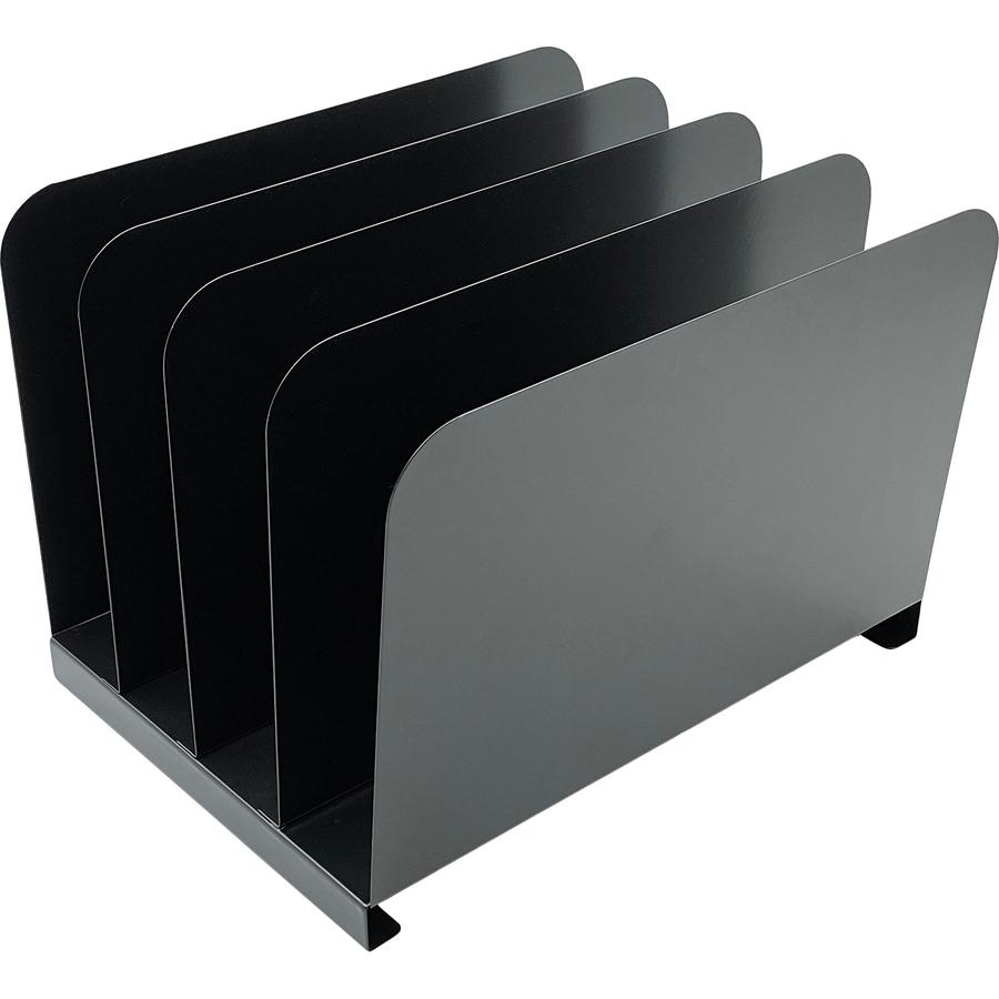 Huron Vertical Desk Organizer - 4 Compartment(s) - Vertical - 7.8" Height x 11" Width x 11" Depth - Durable - Black - Steel - 1 Each. Picture 5