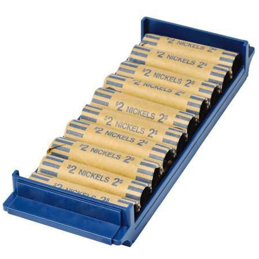 ControlTek Coin Trays for Nickels - Stackable - 1 x Coin Tray10 Coin Compartment(s) - Blue - Plastic. Picture 2