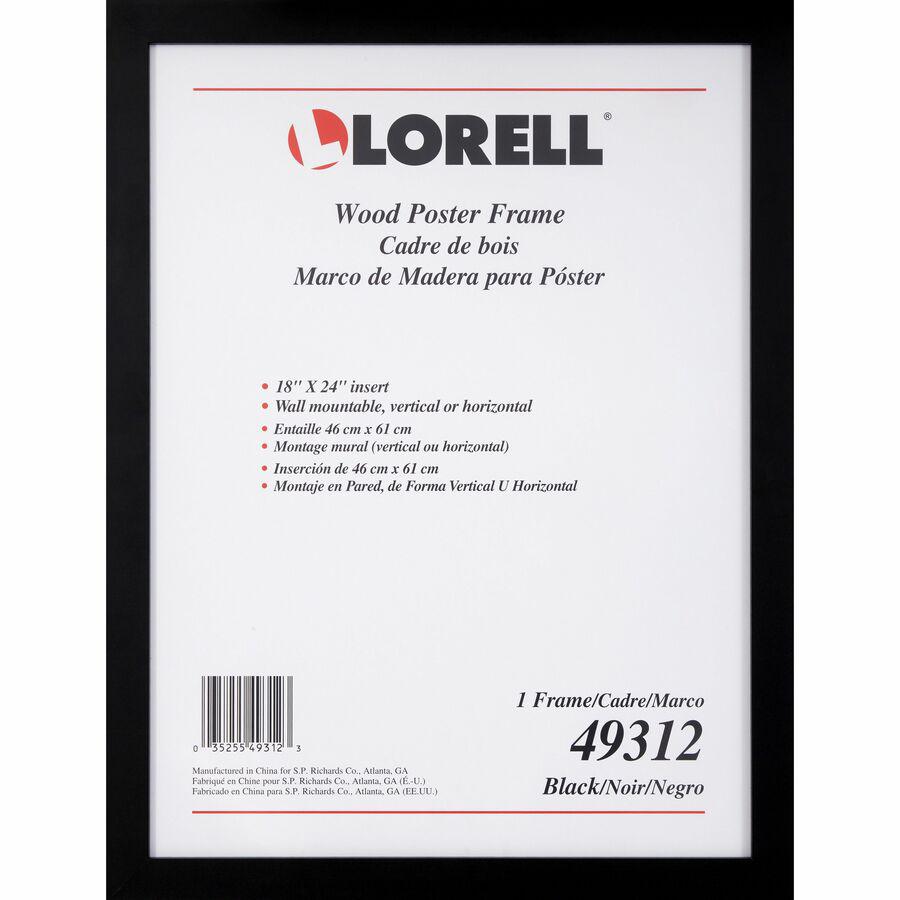 Lorell Wide Frame - 18" Frame Size - Rectangle - Horizontal, Vertical - 1 Pack - Black. Picture 2