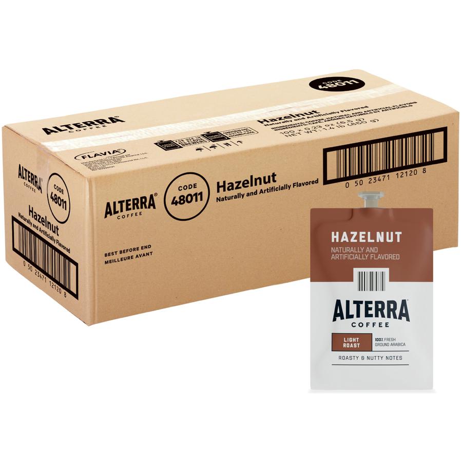 Lavazza Portion Pack Alterra Hazelnut Coffee - Compatible with Flavia Creation 150, Flavia Creation 200, Flavia Creation 500 - Medium - 100 / Carton. Picture 2