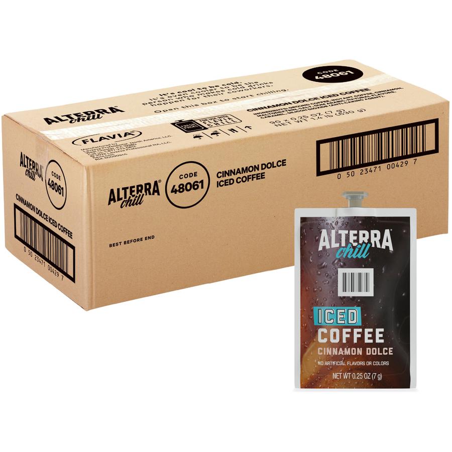 Alterra Freshpack Cinnamon Dolce Iced Coffee - Compatible with Flavia Creation 300 with Chill Refresh Module, Flavia Creation 600 with Chill Module - Dark - 90 / Carton. Picture 6