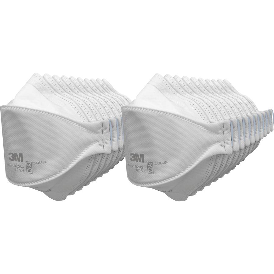 3M Aura N95 Particulate Respirator 9205 - Recommended for: Face - Lightweight, Soft, Comfortable, Adjustable Nose Clip, Disposable, Advanced Electret Media - Adult Size - Airborne Particle, Dust, Cont. Picture 10