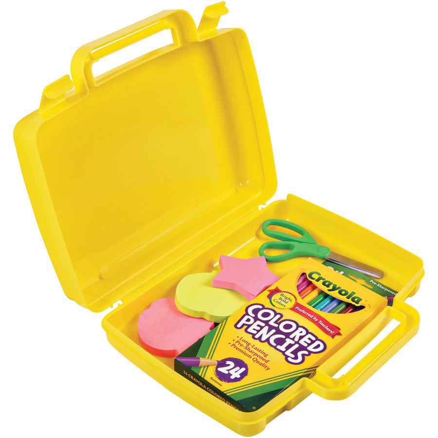 Deflecto Antimicrobial Storage Case Yellow - External Dimensions: 8.6" Width x 10.2" Depth x 2.7" Height - Snap-tight Closure - Plastic - Yellow - For Photo, Art/Craft Supplies. Picture 7