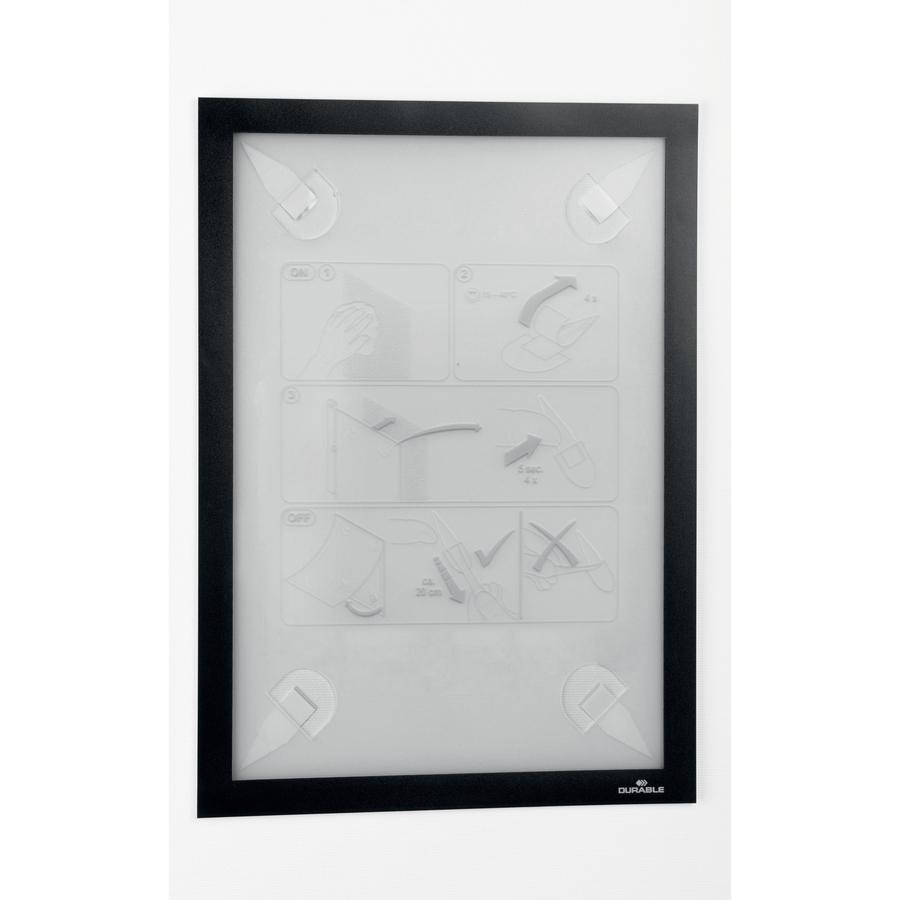 DURABLE DuraFrame Wallpaper - 8.50" x 11" Frame Size - Wall Mountable - Horizontal, Vertical - Sturdy, Anti-glare - 1 Each - Black. Picture 5