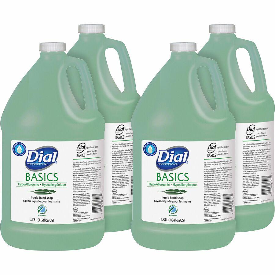 Dial Basics Liquid Hand Soap - 1 gal (3.8 L) - Hand, Healthcare, School, Office, Restaurant, Daycare - Green - 4 / Carton. Picture 3