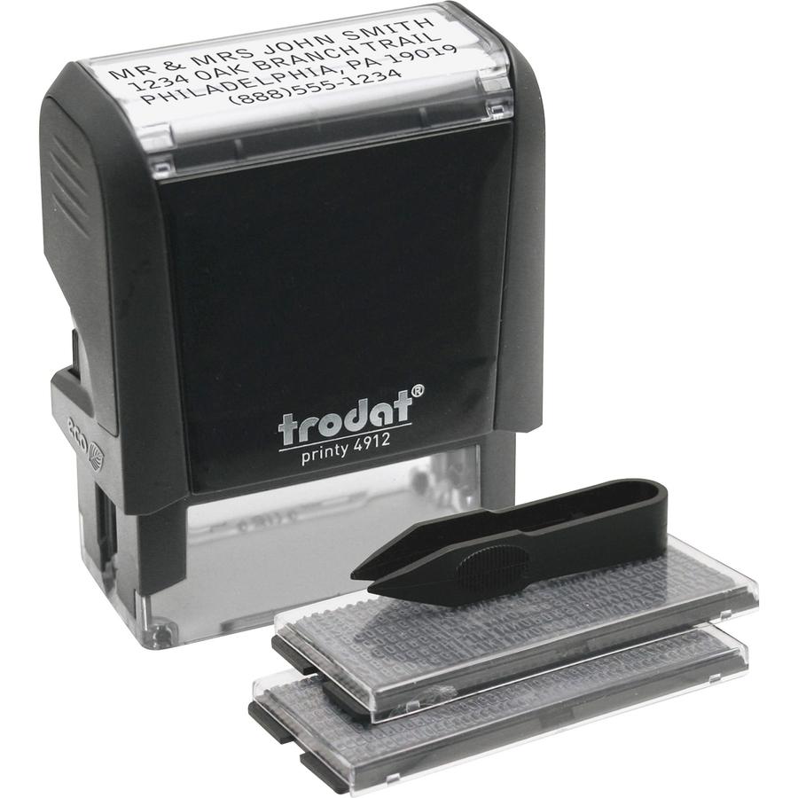 Trodat Do-it-Yourself Stamp - Date Stamp - 4 Characters/Line - 0.75" Impression Width x 1.88" Impression Length - 10000 Impression(s) - Black - Recycled - 1 Each. Picture 2