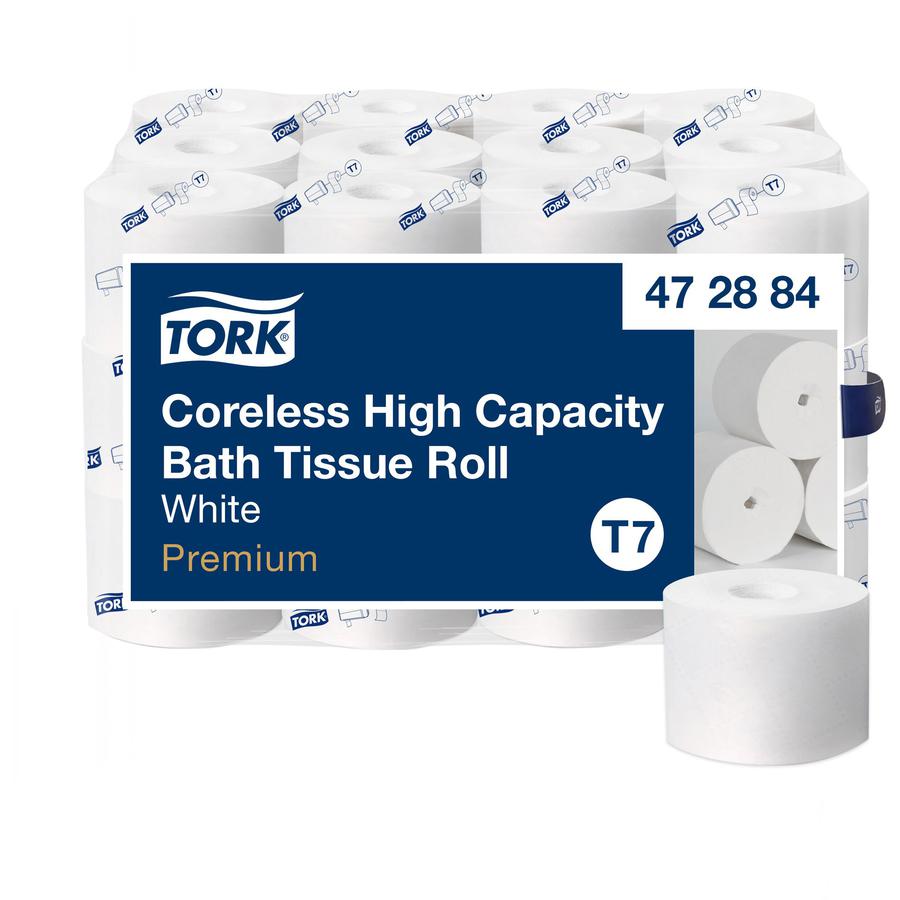 Tork Coreless High-Capacity Toilet Paper Roll White T7 - Tork Coreless High-Capacity Toilet Paper Roll White T7, Premium, 2-ply, 36 x 750 sheets, 472884. Picture 2