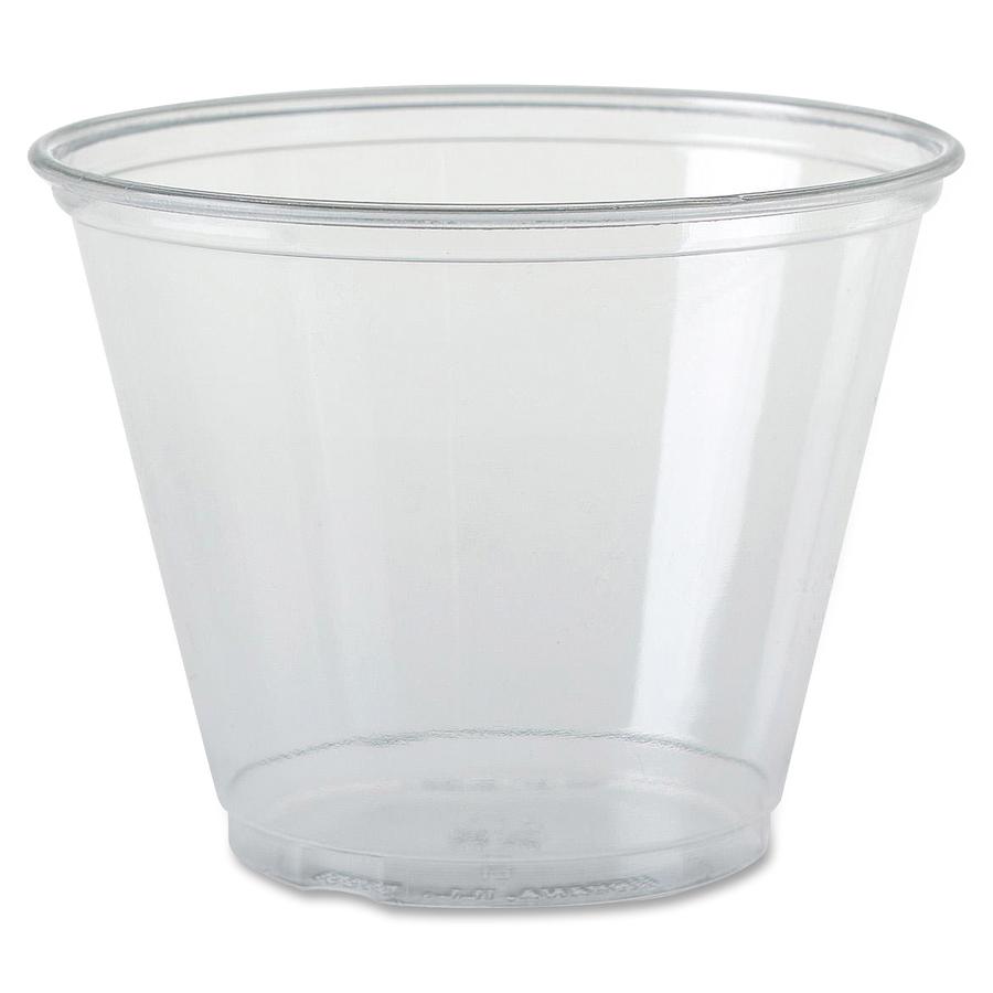 Solo Ultra Clear 9 oz Squat Cold Cups - 50.0 / Pack - 20 / Carton - Clear - Plastic, Polyethylene Terephthalate (PET) - Cold Drink, Frozen Drinks, Iced Coffee, Beer, Smoothie. Picture 2