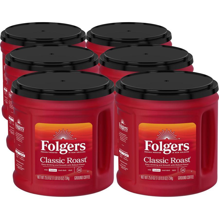 Folgers&reg; Ground Classic Roast Coffee - Medium - 25.9 oz - 6 / Carton. Picture 15