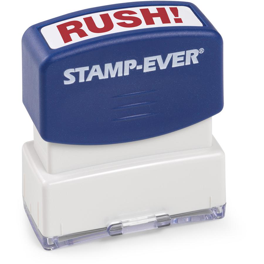 Trodat Pre-Inked RUSH! Stamp - Text Stamp - "RUSH!" - 1.69" Impression Width x 0.56" Impression Length - 50000 Impression(s) - Blue - 1 Each - TAA Compliant. Picture 2