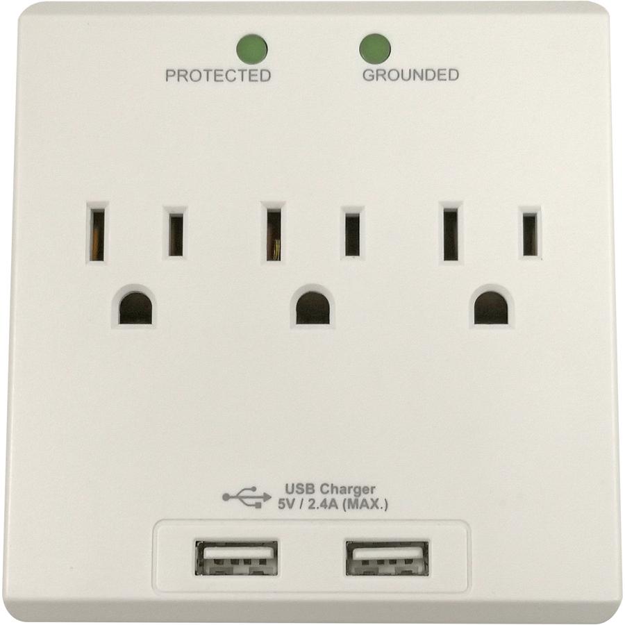 Compucessory Wall Charger Station - 3 x AC, 2 x USB - 2.40 A. Picture 10