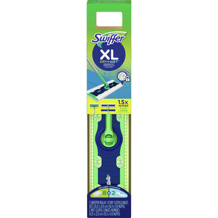 Swiffer XL Dry+Wet Sweeping Kit - 1 Carton - Blue, Green. Picture 2