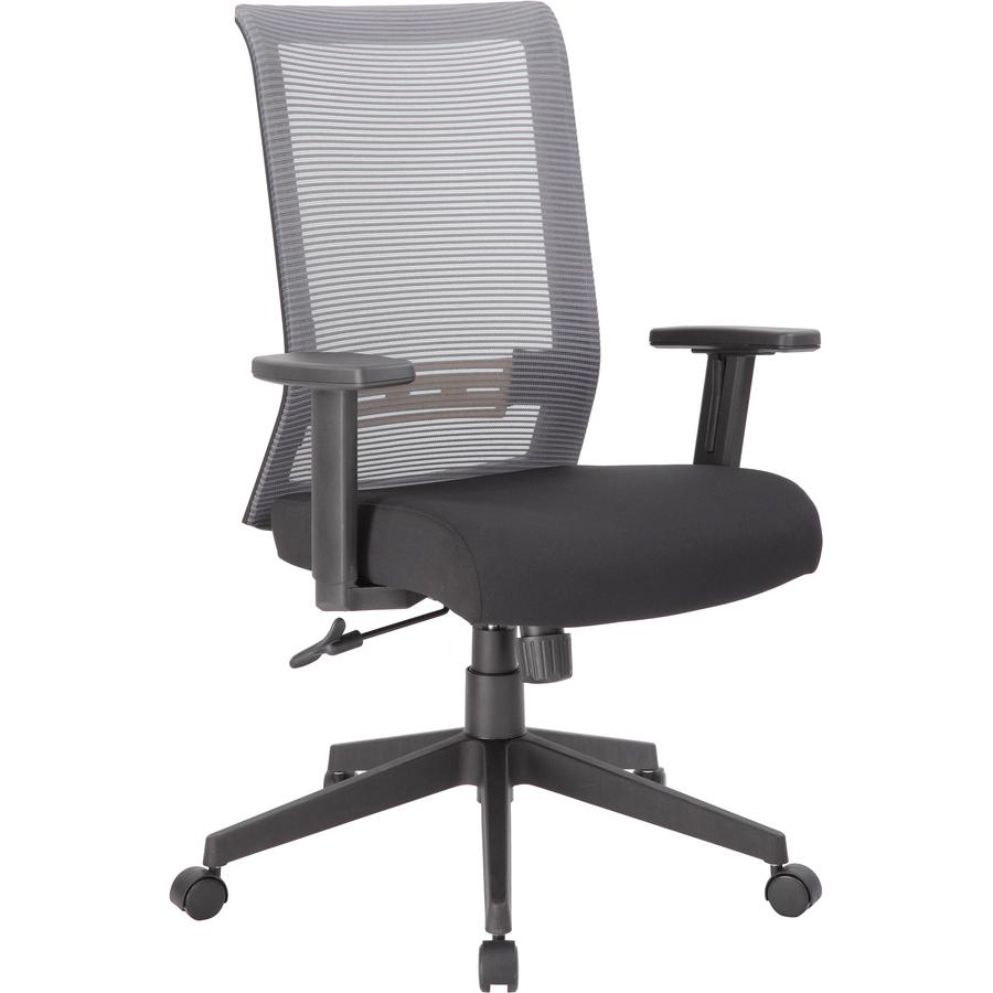 Boss Mesh Task Chair - 5-star Base - Gray, Black - Mesh - Armrest - 1 Each. Picture 4
