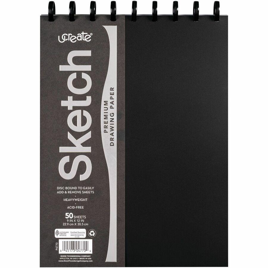 UCreate Disc Bound Sketch Book - 50 Sheets - Disc - 9" x 12" - 9" x 12" - Heavyweight, Acid-free, Recyclable - 1 Each. Picture 11