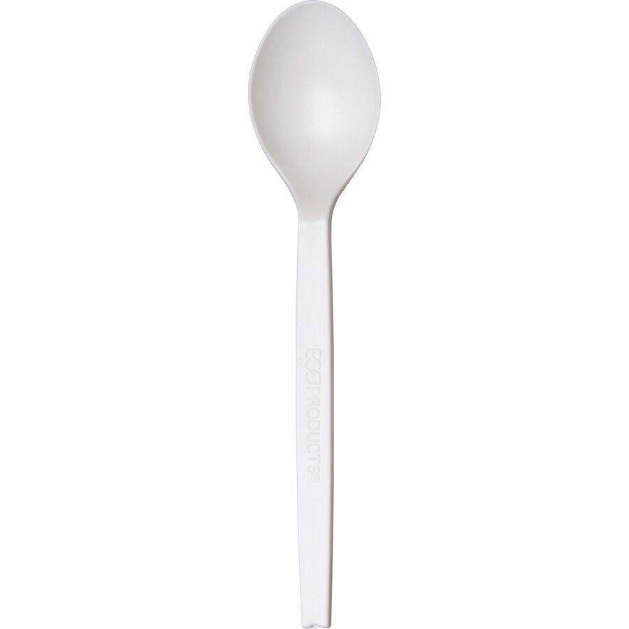 WNA 7" Plant Starch Spoons - 50 / Pack - 20/Pack - Spoon - Breakroom - Beige. Picture 4