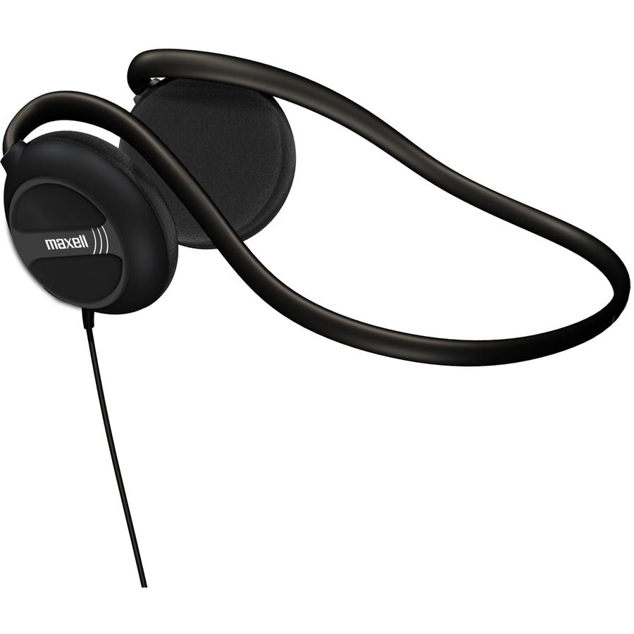 Maxell Stereo Neckbands - Stereo - Black - Mini-phone (3.5mm) - Wired - 32 Ohm - 16 Hz 24 kHz - Nickel Plated Connector - Behind-the-neck - Binaural - Ear-cup - 1. Picture 2