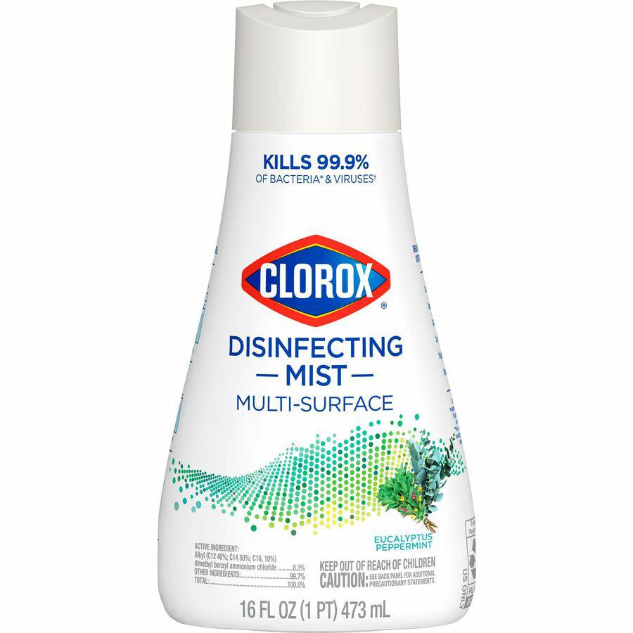 Clorox Disinfecting, Sanitizing, and Antibacterial Mist - 16 fl oz (0.5 quart) - Eucalyptus Peppermint Scent - 1 Each - Non-aerosol, Bleach-free - White. Picture 21