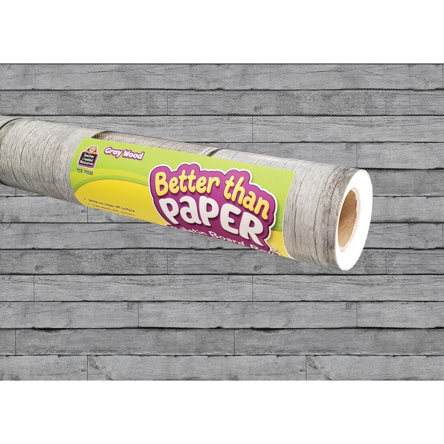 Teacher Created Resources Bulletin Board Roll - Bulletin Board, Poster, Student - 12 ftHeight x 48"Width - 1 Roll - Gray Wood - Fabric. Picture 3