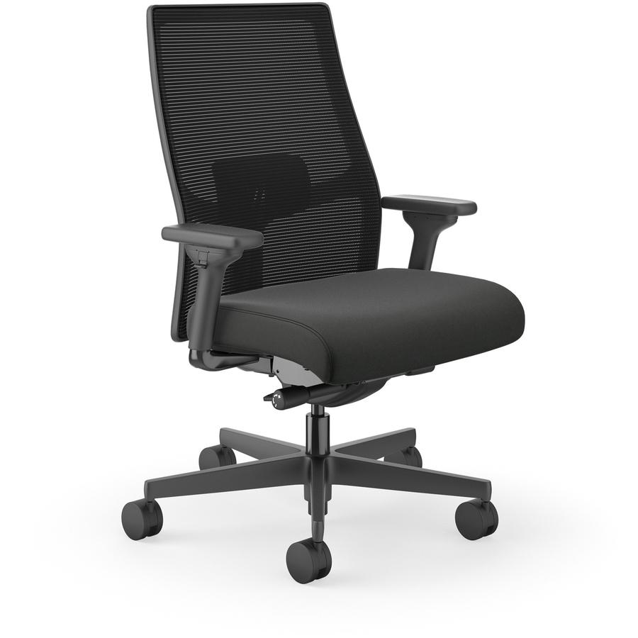 HON Ignition 2.0 Mid-back Big & Tall Task Chair - Black Foam Seat - Black Back - Black Frame - Mid Back - 5-star Base - Armrest - 1 Each. Picture 11