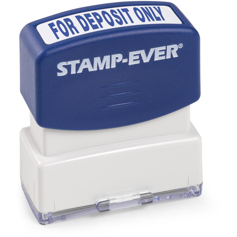 Trodat FOR DEPOSIT ONLY Pre-inked Stamp - Message Stamp - "FOR DEPOSIT ONLY" - 0.56" Impression Width x 1.69" Impression Length - 50000 Impression(s) - Blue - 1 Each - TAA Compliant. Picture 2