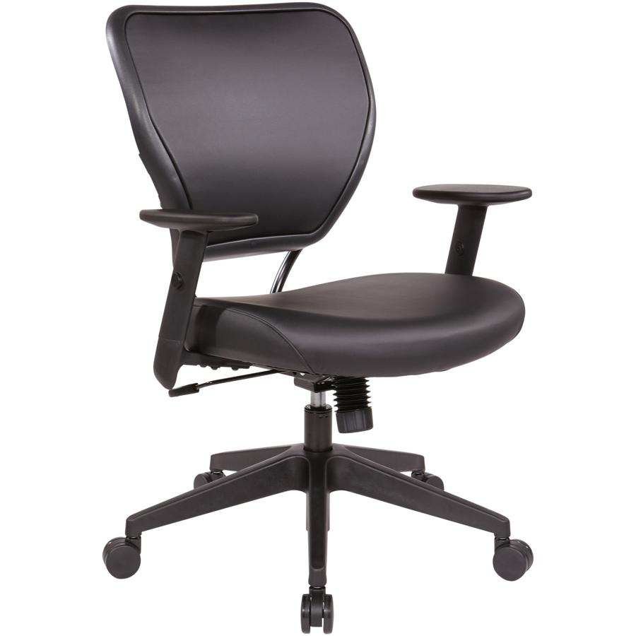 Office Star 5500 Dillon Back & Seat Managers Chair - Black Vinyl Seat - Black Vinyl Back - 5-star Base - Armrest - 1 Each. Picture 2