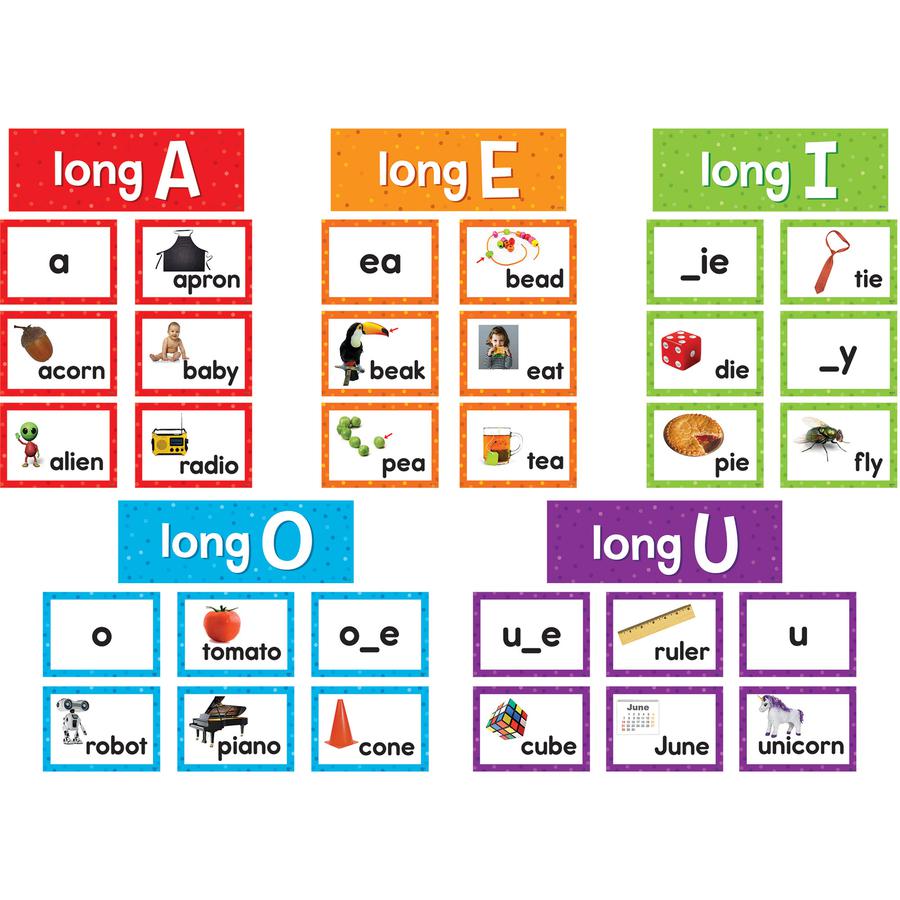 Teacher Created Resources Long Vowels Pocket Chart Cards - Skill Learning: Long Vowels - 205 Pieces - 1 Pack. Picture 4