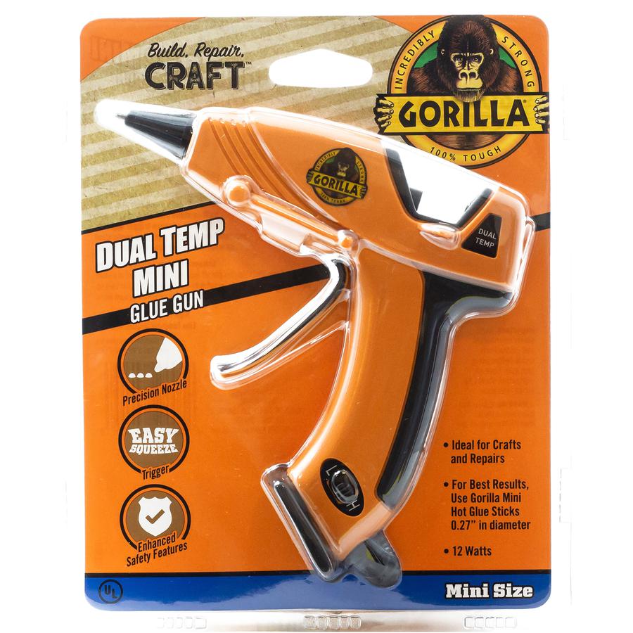 Gorilla Glue Dual Temp Mini Glue Gun - Orange, Black. Picture 6