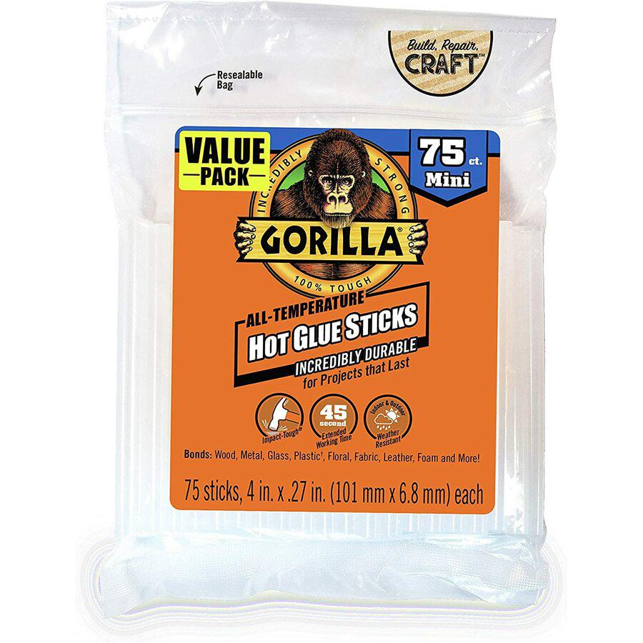 Gorilla Glue Mini Hot Glue Sticks - 75 / Pack - Clear. Picture 6