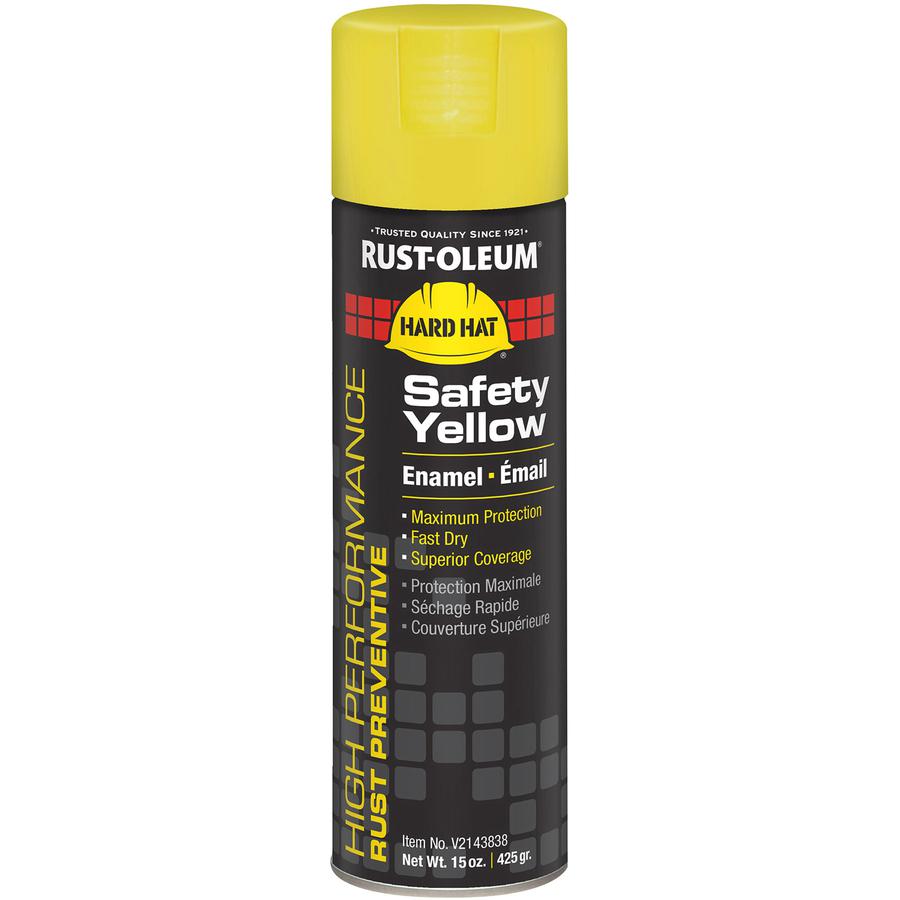 Rust-Oleum High Performance Enamel Spray Paint - Aerosol - 15 fl oz - 1 Each - Safety Yellow. Picture 2