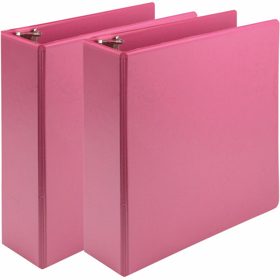 Samsill Earth's Choice Plant-based View Binders - 3" Binder Capacity - Letter - 8 1/2" x 11" Sheet Size - 3 x Round Ring Fastener(s) - 2 Pocket(s) - Chipboard, Polypropylene, Plastic - Berry Pink - Re. Picture 9