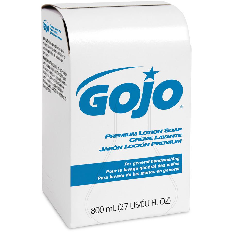 GOJO&reg; Premium Lotion Hand Soap Refills, Waterfall Fragrance, 800 mL, Case Of 12 Refills - Waterfall ScentFor - 27.1 fl oz (800 mL) - Kill Germs, Bacteria Remover, Dirt Remover - Hand, Skin - Moist. Picture 7