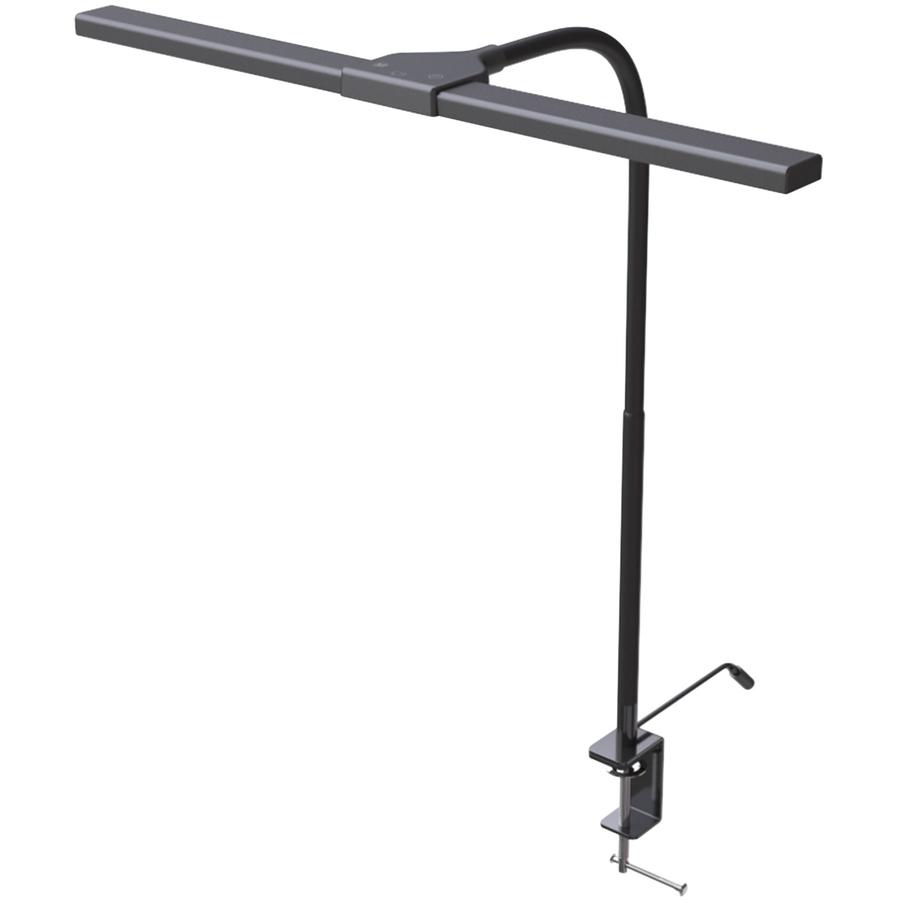 Data Accessories Company Clamp-On LED Desk Lamp - 20" Height - 18" Width - LED Bulb - Flexible Neck, Gooseneck, Dimmable, Color Changing Mode, Durable - Metal - Desk Mountable, Table Top - Black - for. Picture 4