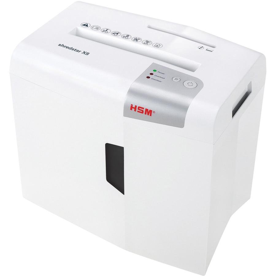 HSM shredstar X8 - 3/16" x 1 1/8" + Sep. CD Cutting Unit - Particle Cut - 8 Per Pass - for shredding CD, DVD, Paper, Staples, Paper Clip, Credit Card - 0.188" x 1.125" Shred Size - P-4/O-1/T-2/E-2/F-1. Picture 3