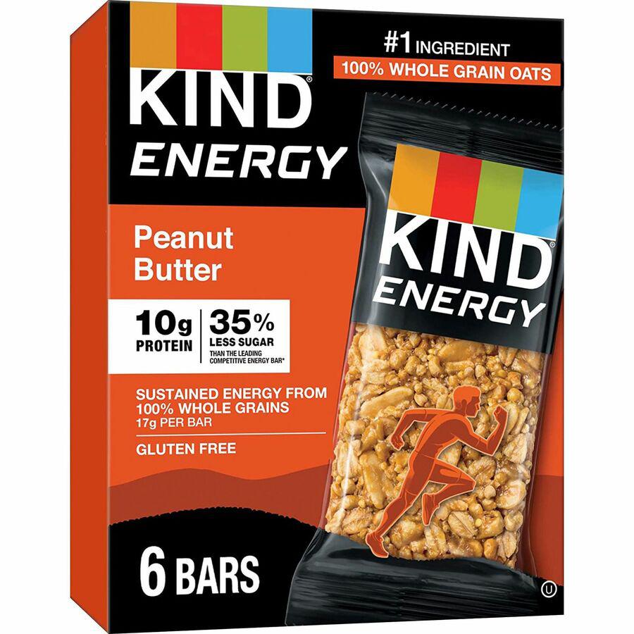 KIND Energy Bars - Trans Fat Free, Gluten-free, Individually Wrapped - Peanut Butter - 2.10 oz - 6 / Box. Picture 3