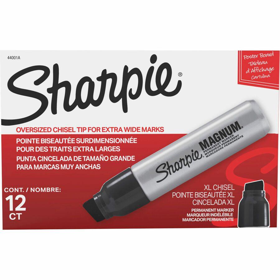 Sharpie Magnum Permanent Markers - Bold Marker Point - Chisel Marker Point Style - Black - Felt Tip - 12 / Box. Picture 3