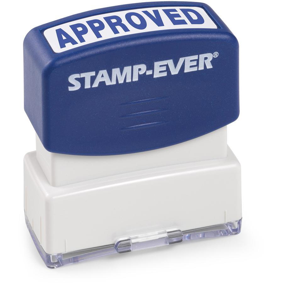 Trodat Pre-inked APPROVED Message Stamp - Message Stamp - "APPROVED" - 0.56" Impression Width x 1.69" Impression Length - Blue - 1 Each. Picture 2