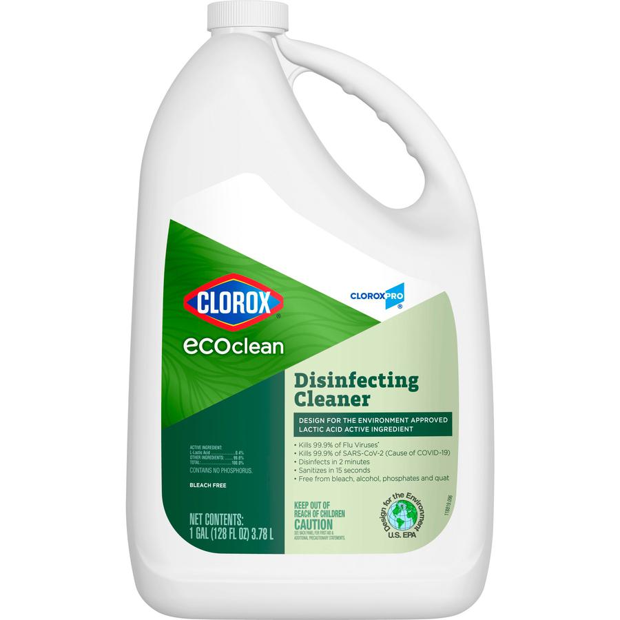 Clorox EcoClean Disinfecting Cleaner Spray - 128 fl oz (4 quart) - 1 Each - Refillable, Disinfectant, Bleach-free, Alcohol-free, Phosphate-free - Green, White. Picture 13
