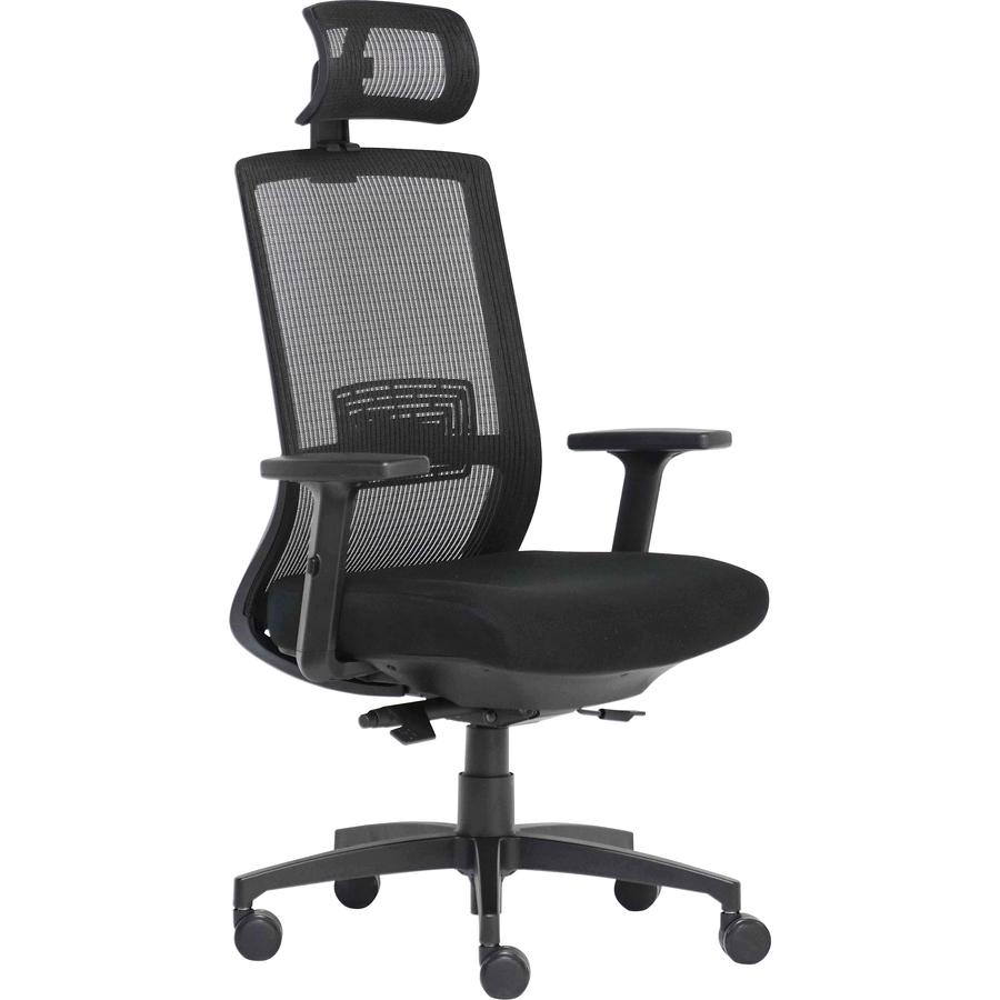Lorell Mesh Task Chair - Fabric, Memory Foam Seat - Black - Armrest - 1 Each. Picture 6