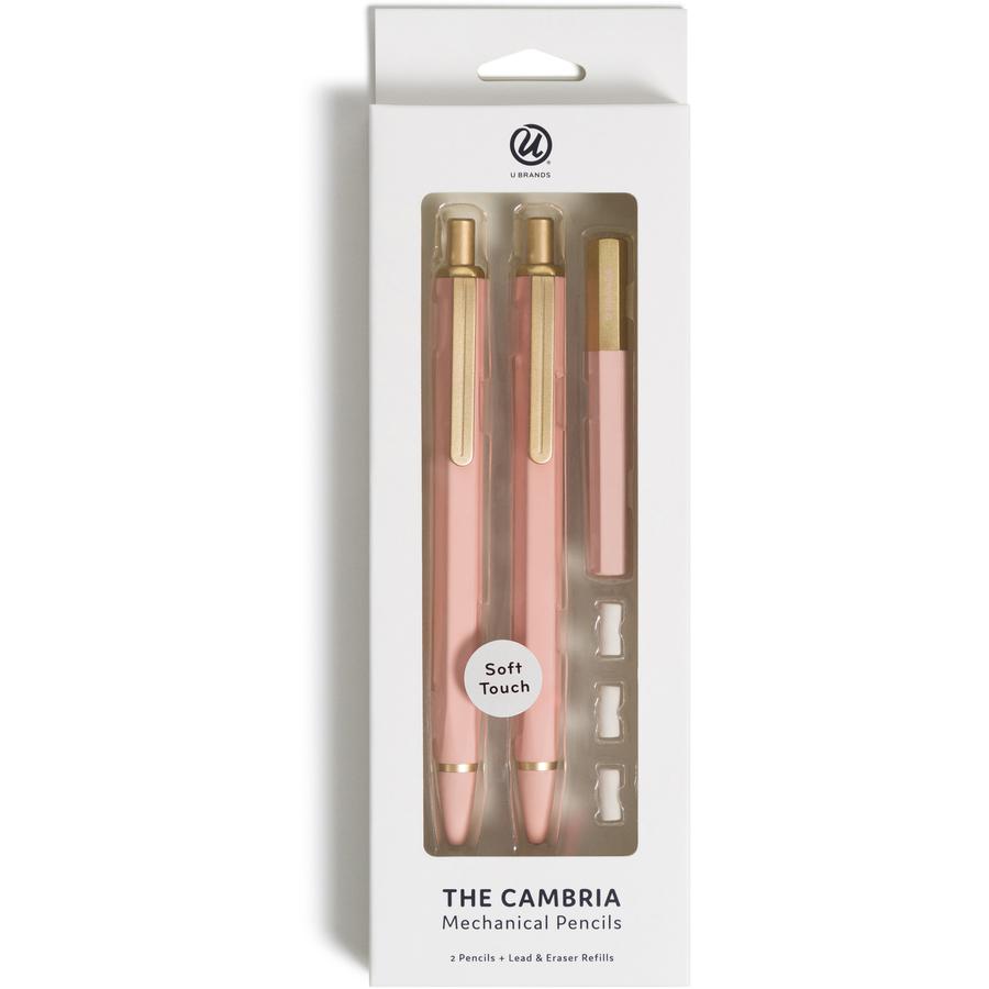 U Brands Cambria Mechanical Pencils - #2 Lead - Refillable - Matte Blush Barrel - 1 Pack. Picture 5