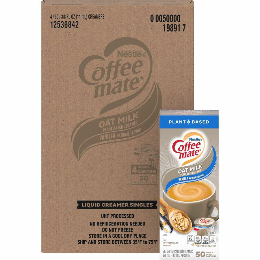 Coffee mate Oat Milk Vanilla Liquid Creamer Singles - Vanilla Flavor - 0.38 fl oz (11 mL) - 4/Carton - 50 Per Box. Picture 4