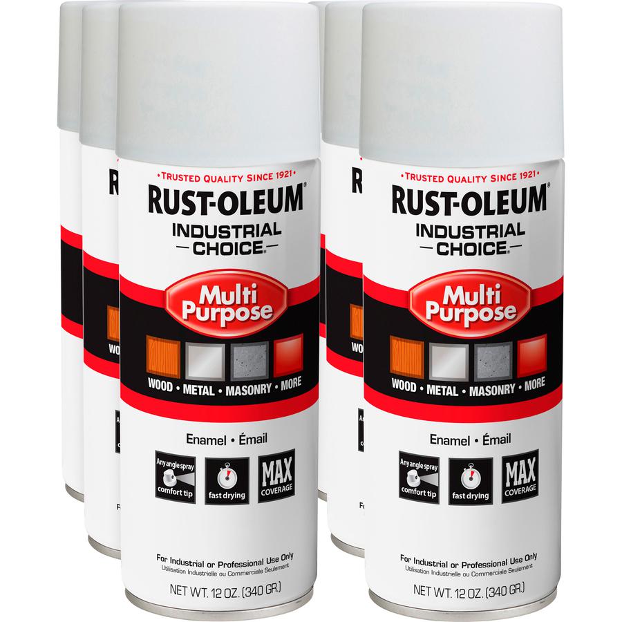 Rust-Oleum Industrial Choice Enamel Spray Paint - Liquid - 12 fl oz - 6 / Carton - White. Picture 2